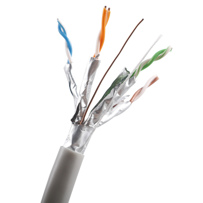 كبلات إيثرنت نحاسية PVC 10 جيجابت 23awg 0.57mm Cat6a Shielded Ethernet Cable